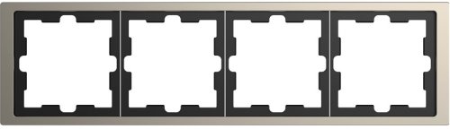 Рамка универсальная Schneider Electric Merten D-Life 4-м. металл никель картинка